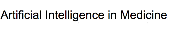 Artificial Intelligence in Medicine